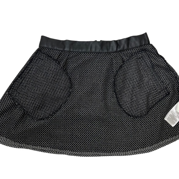 BCBGeneration Mini Skirt Faux Leather Trim Black White Rose Gold 2 QUT3E338 - Picture 13 of 14